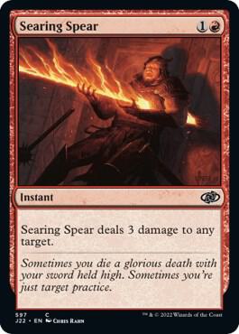 Searing Spear card from Jumpstart 2022