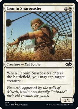 Leonin Snarecaster card from Jumpstart 2022