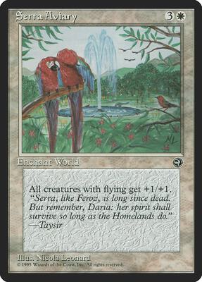 Serra Aviary card from Homelands