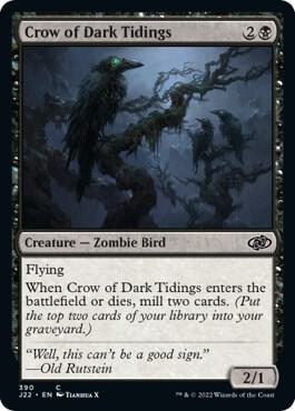 Crow of Dark Tidings card from Jumpstart 2022