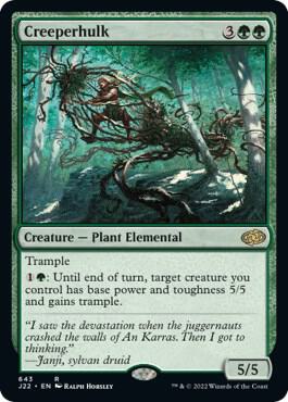 Creeperhulk card from Jumpstart 2022