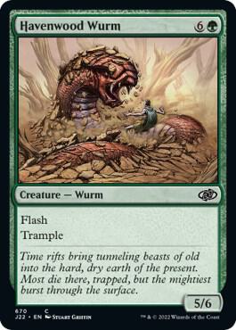 Havenwood Wurm card from Jumpstart 2022