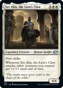 Syr Alin, the Lion's Claw card from Jumpstart 2022