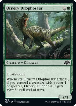Ornery Dilophosaur card from Jumpstart 2022