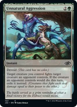 Unnatural Aggression card from Jumpstart 2022