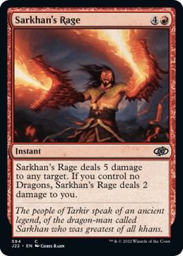 Sarkhan's Rage card from Jumpstart 2022