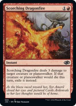Scorching Dragonfire card from Jumpstart 2022