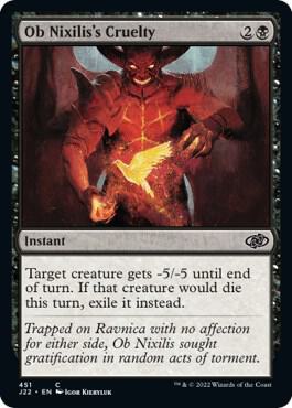 Ob Nixilis's Cruelty card from Jumpstart 2022