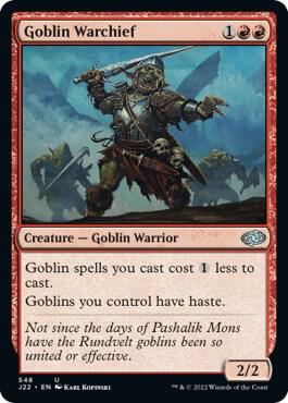 Goblin Warchief card from Jumpstart 2022