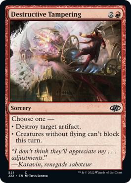 Destructive Tampering card from Jumpstart 2022