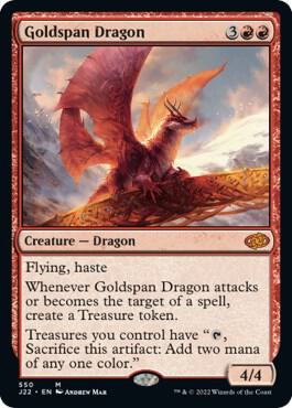 Goldspan Dragon card from Jumpstart 2022