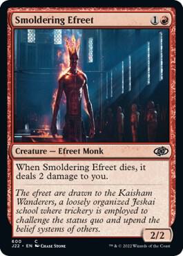 Smoldering Efreet card from Jumpstart 2022