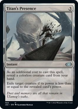 Titan's Presence card from Jumpstart 2022