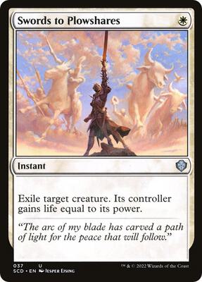 Swords to Plowshares card from Starter Commander Decks