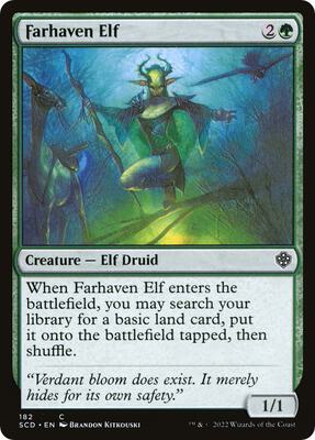 Farhaven Elf card from Starter Commander Decks