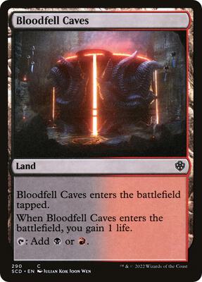 Bloodfell Caves card from Starter Commander Decks