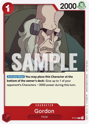Gordon (One Piece Film Red) card from One Piece Promotion Cards