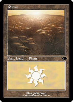 Plains (402) (Retro Frame) card from Dominaria Remastered