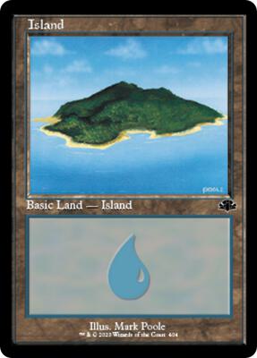 Island (404) (Retro Frame) card from Dominaria Remastered