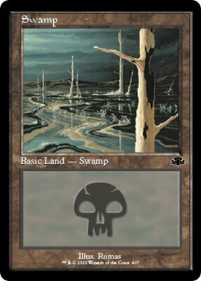 Swamp (407) (Retro Frame) card from Dominaria Remastered