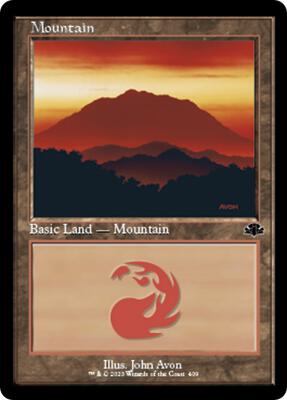 Mountain (409) (Retro Frame) card from Dominaria Remastered