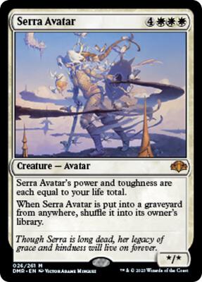 Serra Avatar card from Dominaria Remastered