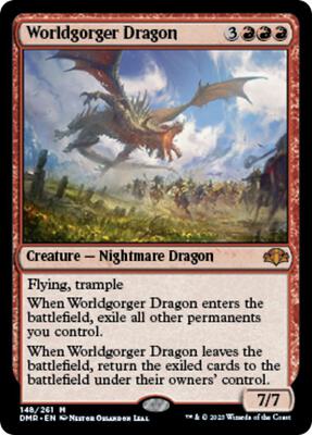 Worldgorger Dragon card from Dominaria Remastered