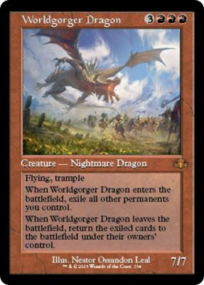 Worldgorger Dragon (Retro Frame) card from Dominaria Remastered