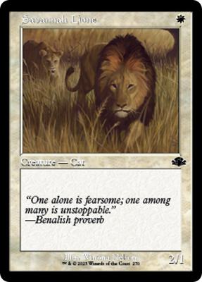 Savannah Lions (Retro Frame) card from Dominaria Remastered