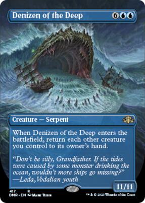 Denizen of the Deep (Borderless) card from Dominaria Remastered