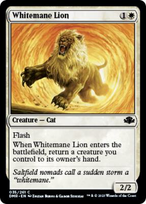 Whitemane Lion card from Dominaria Remastered