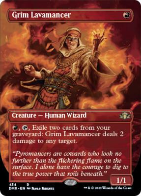 Grim Lavamancer (Borderless) card from Dominaria Remastered