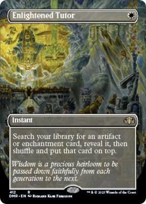 Enlightened Tutor (Borderless) card from Dominaria Remastered