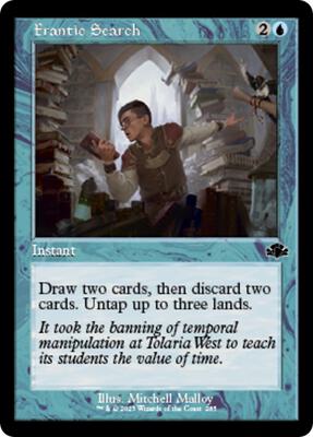 Frantic Search (Retro Frame) card from Dominaria Remastered
