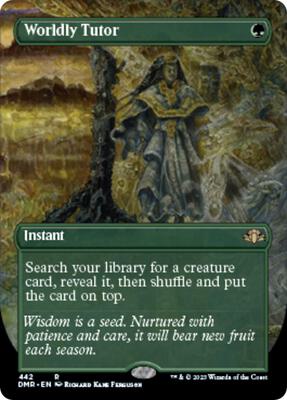 Worldly Tutor (Borderless) card from Dominaria Remastered