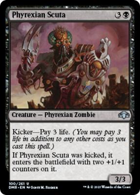 Phyrexian Scuta card from Dominaria Remastered