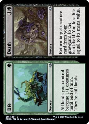 Life // Death card from Dominaria Remastered