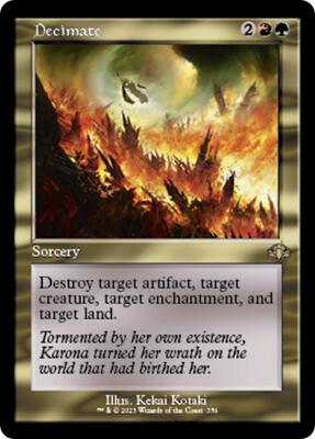 Decimate (Retro Frame) card from Dominaria Remastered