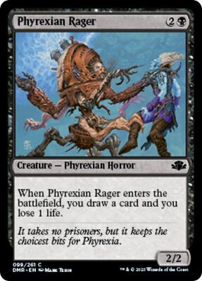 Phyrexian Rager card from Dominaria Remastered