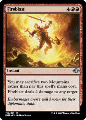 Fireblast card from Dominaria Remastered