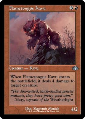 Flametongue Kavu (Retro Frame) card from Dominaria Remastered