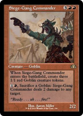 Siege-Gang Commander (Retro Frame) card from Dominaria Remastered