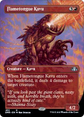 Flametongue Kavu (Borderless) card from Dominaria Remastered