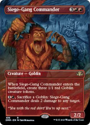Siege-Gang Commander (Borderless) card from Dominaria Remastered