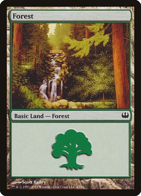 Forest (43) card from Duel Decks: Knights vs. Dragons