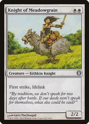 Knight of Meadowgrain card from Duel Decks: Knights vs. Dragons