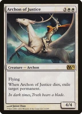 Archon of Justice card from Magic 2012 (M12)