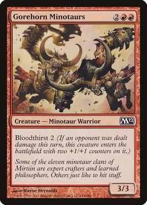 Gorehorn Minotaurs card from Magic 2012 (M12)