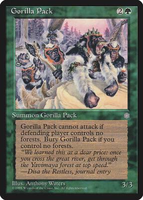 Gorilla Pack card from Ice Age