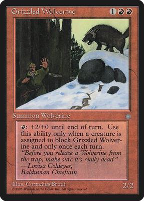 Grizzled Wolverine card from Ice Age